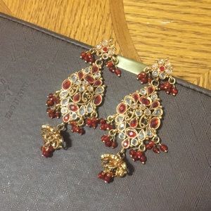 Eccentric Red & Gold Combo Earring